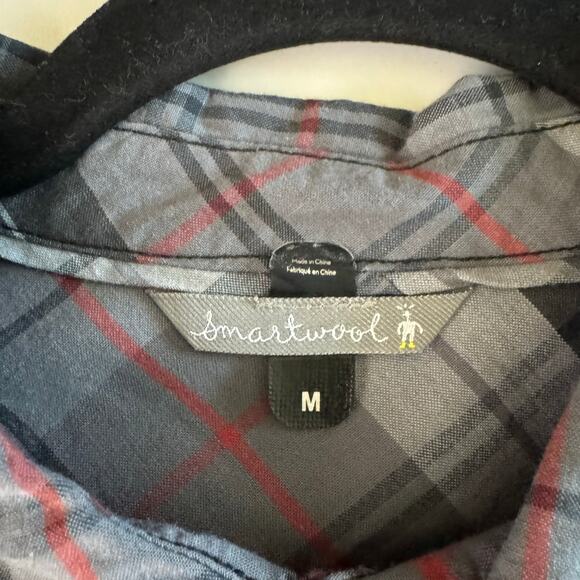 SMARTWOOL Shirt Medium Summit County Plaid Merino Wool Blend Men's Long Sleeve - Picture 9 of 13